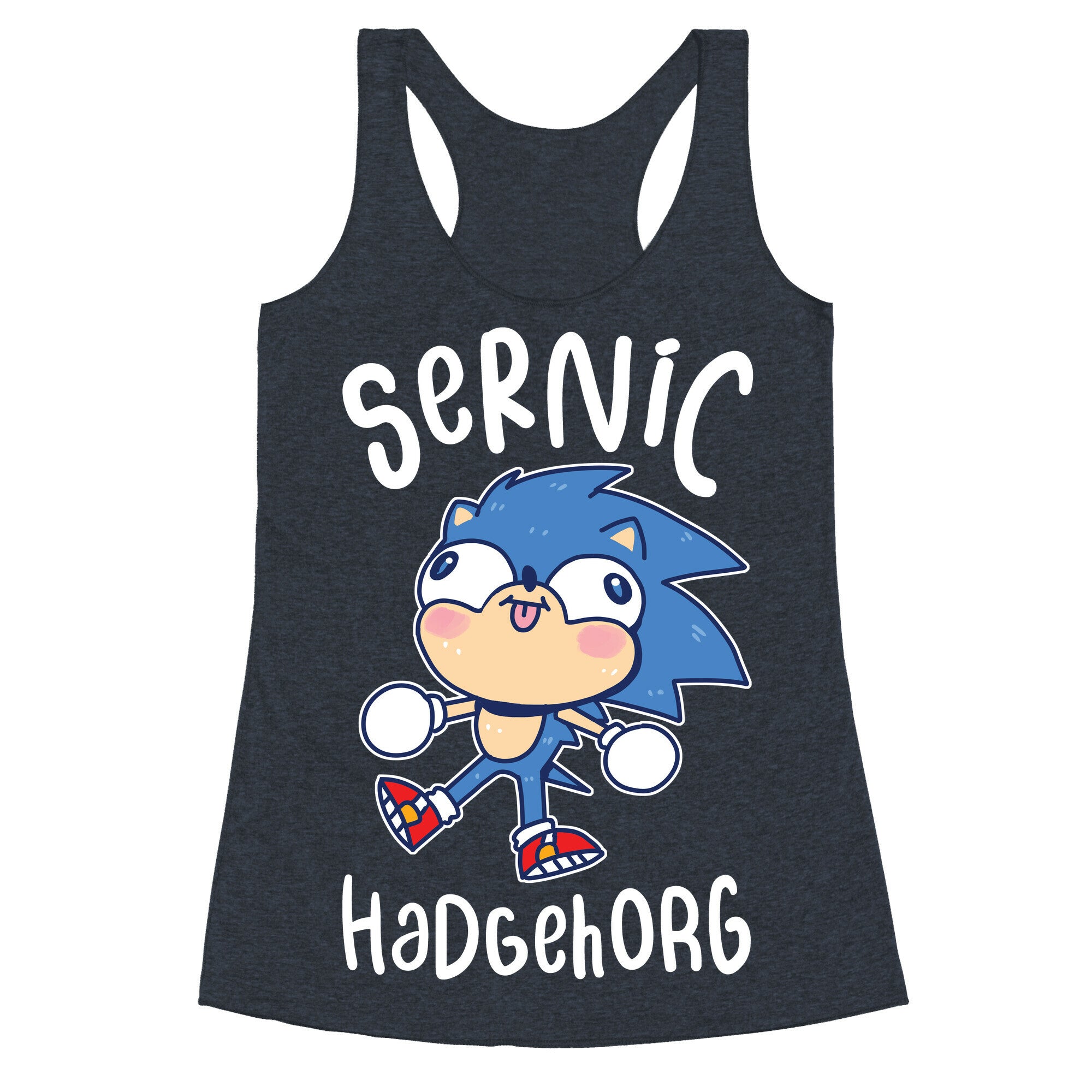 Derpy Sonic Sernic Hadgehorg Racerback Tank